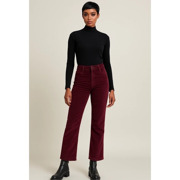 Universal Thread Women's Size 16R High-Rise Corduroy Ankle Bootcut Corduroy Pink - Picture 2 of 16